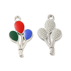 Красный Подвески из эмали и сплава, подвески из воздушных шаров, платина, красные, 23.5x13x1.5 мм, отверстие : 1.8 мм