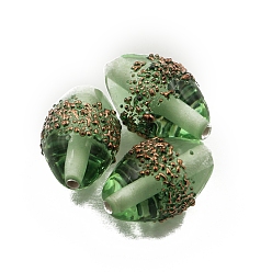 Light Green Transparent Czech Glass Beads, Oval, Light Green, 14x10mm