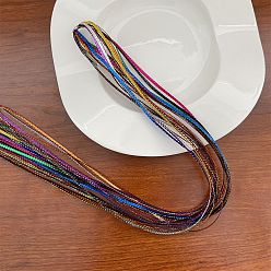 Metallic Rainbow 12-Piece Set Colorful Hair Ties for Braids and Ponytails - Kids' Headbands with Rainbow Ribbons