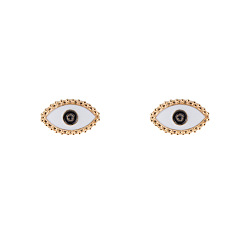White eyes Vintage Minimalist Evil Eye Earrings with Oil Drop, Gold Metal Dangle Earings Jewelry