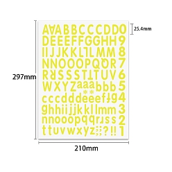 Champagne Yellow PVC Self-Adhesive Letter & Number Stickers, for Party Decorative Presents, Champagne Yellow, 297x210mm