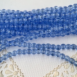 Cornflower Blue Transparent Czech Glass Beads, Pumpkin, Cornflower Blue, 3mm, 10pcs/bag