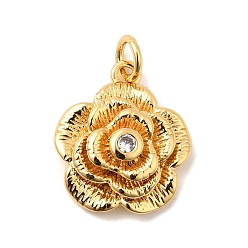 Прозрачный Латунные микро проложить кубического циркония подвески, , долговечный, без кадмия и без свинца, реальный 18 k позолоченный, с целью перехода в кольце, прозрачные, 17x14.5x6.5 мм, отверстие : 3.5 мм