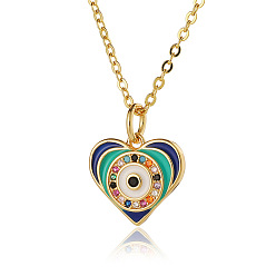 D665-3 Women's personality drop oil devil's eye pendant hip-hop all-match necklace temperament jewelry necklace