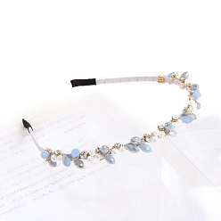 Cornflower Blue Shiny Elegant Glass Hair Bands, Party Hair Accessories for Girls Women, Cornflower Blue, 380mm