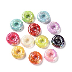 Mixed Color Opaque Acrylic Beads, Donut, Mixed Color, 26x9mm, Hole: 3mm