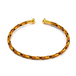 Шоколадный Изготовление браслета из плетеной проволоки из углеродистой стали, с позолоченными латунными заглушками, цвет шоколада, 0.25 см, внутренний диаметр: 2-3/8 дюйм (6.1 см)