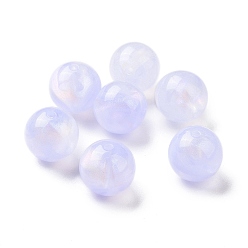 Lilac Opaque Acrylic Beads, Glitter Beads, Round, Lilac, 15mm, Hole: 2mm, about 210pcs/500g