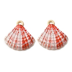 Shell Shape Выпечки окрашены подвески из сплава, морские животные, формы раковины, 17x16x3 мм, отверстие : 1.6 мм
