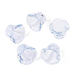Светло-Синий Акриловые колпачки для бусин для изготовления колокольчиков, мульти-лепесток цветка, голубой, 17.5~19x14~15 мм, отверстие : 2 мм