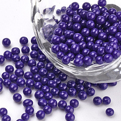 Mauve Glass Seed Beads, Baking Varnish, Opaque Colours, For Nail Art Decoration, No Hole/Undrilled, Round, Mauve, 2~2.5mm, about 450g/bag