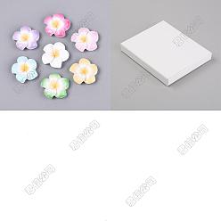 (52) Непрозрачная лаванда Кабошоны из непрозрачной смолы в виде цветка плюмерии, разноцветные, 29~30x29~30x7~8 мм, 40 шт / комплект