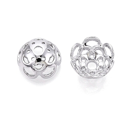 Серебро АБС-бутылки с УФ-покрытием, цветок, серебряные, 17x16.5x9 мм, отверстие : 3.5 мм