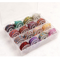 (52) Непрозрачная лаванда 16 рулоны 16 цвета наборы хлопчатобумажных ниток, натертых вручную, витой шнур, разноцветные, 1 мм, около 2.19 ярдов (2 м) / рулон
