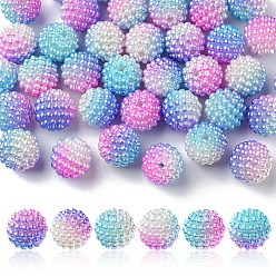 Lilac Imitation Pearl Acrylic Beads, Berry Beads, Combined Beads, Round, Lilac, 12mm, Hole: 1mm