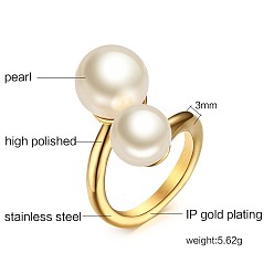 R-256 Minimalist Gold Stainless Steel Open Ring for Women, Titanium Steel Index Finger Rings