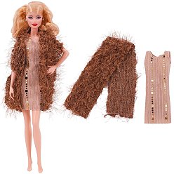 Седло Коричневый Жилет платье тканевые наряды для кукол, комплект одежды в стиле кэжуал, аксессуары для переодевания кукол-девочек, седло коричневый, 270~290 мм