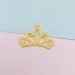 Yellow Sequins Crown PVC Cabochons, for Hair Accessories, Yellow, 16x27mm