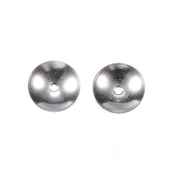 Stainless Steel Color 201 Stainless Steel Bead Caps, Round, Stainless Steel Color, 4x1.2mm, Hole: 1mm