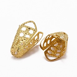 Golden Iron Bead Caps, Flower, Golden, 16x10mm, Hole: 1.5mm