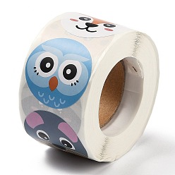 Other Animal Self Adhesive Paper Stickers, Colorful Roll Sticker Labels, Gift Tag Stickers, Animal Pattern, 3.8cm, about 500pcs/roll