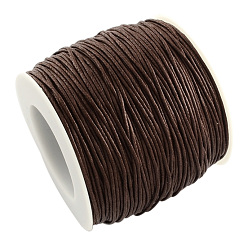 Coconut Brown Waxed Cotton Thread Cords, Coconut Brown, 2mm, about 100yards/roll(300 feet/roll)
