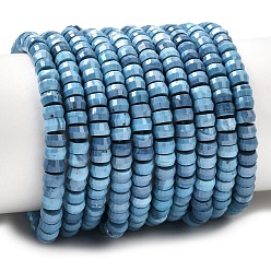 Синтетическая Бирюза Синтетических нитей бирюзовые бусы, рондель, граненые, 4x2.5 мм, отверстие : 0.9 мм, около 151~155 шт / нитка, 14.57''~14.96'' (37~38 см)