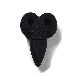 Black Food Grade Silicone Focal Beads, Silicone Teething Beads, Scissor, Black, 29.5x20x9mm, Hole: 2mm