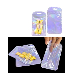 Lilac Rectangle Plastic Zip Lock Bags, Resealable Packaging Bags, Self Seal Bag, Lilac, 10x6.5cm, Unilateral Thickness: 2.7 Mil(0.07mm)
