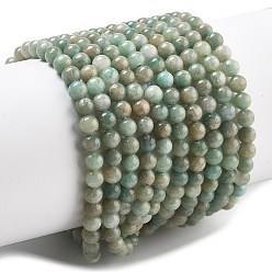 Амазонит Природных амазонит бисер нитей, круглые, класс b, 4 мм, отверстие : 0.8 мм, около 88 шт / нитка, 14.76~14.96'' (37.5~38 см)