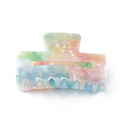 Rectangle PVC Claw Hair Clips, for Women Girls, Rectangle, 45x81x40mm