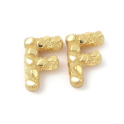 Letter F Латунные подвески, письмо амулеты, стойки покрытие, долговечный, без кадмия и без свинца, золотые, Буква F, 19~20x11~19x6.5~7 мм, отверстие : 3~4x2.5 мм