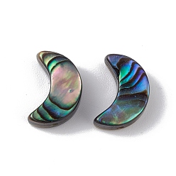 Colorful Natural Abalone Shell/Paua Shell Beads, Moon, Colorful, 10x7x3mm, Hole: 0.9mm