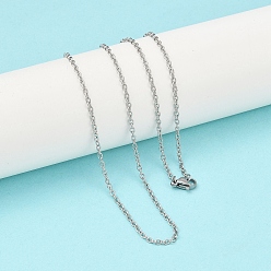 Нержавеющая Сталь Цвет Не тускнеющие унисекс 304 ожерелья из нержавеющей стали с цепочкой, с карабин-лобстерами , цвет нержавеющей стали, 23.6 дюйм (60 см)