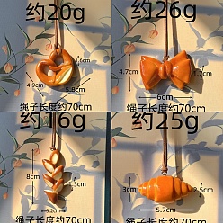 Оранжевый 4шт 4 стили ПВХ имитация хлеба подвесные украшения, для украшения сумки, оранжевые, 3~8x3.2~6x1.3~2.5 см