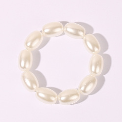 white Chic Elastic Pearl Bracelet with Handcrafted Beads for Women's Fashion Jewelry