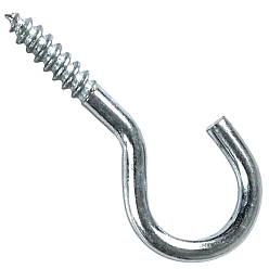 Platinum Iron Cup Hook Ceiling Hooks, Screw Hanger, for Indoor and Outdoor Use, Platinum, 50.35mm