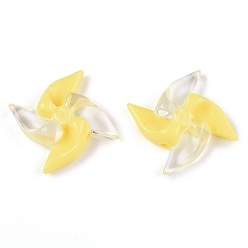 Желтый Непрозрачные акриловые бусины, вентилятор, желтые, 29.7x29.5x7.8 мм, отверстие : 2.5 мм, 250 шт / 500 г