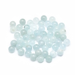 Aquamarine Natural Aquamarine Beads, Round, 6mm, Hole: 0.8mm