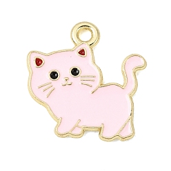 Cat Shape Подвески из эмали и сплава, золотые, животная тема, форма кошки, 19x18.5x1 мм, отверстие : 1.5 мм