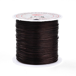 Кокосово-Коричневый Плоская эластичная кристаллическая струна, эластичная нить для бисера, для изготовления эластичного браслета, кокосового коричневый, 0.8 мм, около 10.93 ярдов (10 м) / рулон, 25 рулонов / мешок