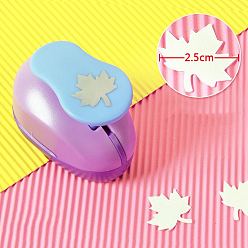 Leaf Plastic Paper Craft Hole Punches, Paper Puncher for DIY Paper Cutter Crafts & Scrapbooking, Random Color, Maple Leaf Pattern, 70x40x60mm