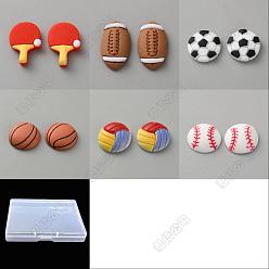 (52) Непрозрачная лаванда 60 шт. 6 стили спортивные кабошоны из непрозрачной смолы, разнообразные, разноцветные, 15.5~22.5x13~18x5~5.5 мм, 10 шт / стиль