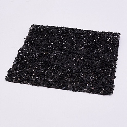 Noir Strass hotfix en résine pailletté (adhésif thermofusible au dos), garniture en strass, accessoires de costumes, noir, 400x240x3mm