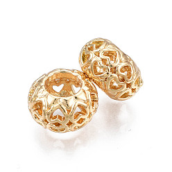 Light Gold Стойки покрытие сплава европейские шарики, бусины с большим отверстием, без кадмия, без никеля и без свинца, рондель, золотой свет, 11.5x7 мм, отверстие : 5.5 мм