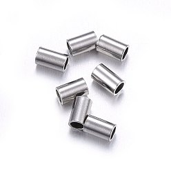 Stainless Steel Color 201 Stainless Steel Tube Beads, Stainless Steel Color, 4x2.5mm, Hole: 1.8mm