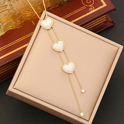 1# necklace Stylish Heart Pearl Necklace Set - Fashionable Stainless Steel Jewelry N1135