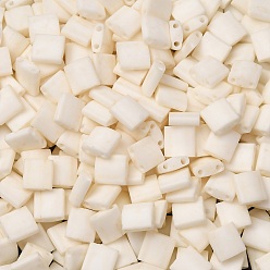 (TL2021) Matte Opaque Cream MIYUKI TILA Beads, Japanese Seed Beads, 2-Hole, (TL2021) Matte Opaque Cream, 5x5x1.9mm, Hole: 0.8mm, about 118pcs/10g