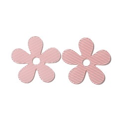 Pink Cellulose Acetate(Resin) Cabochons, Flower, Pink, 45.5x46.5x2.5mm, Hole: 7.5mm