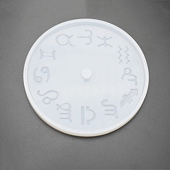 Constellation Flat Round DIY Silicone Clock Display Molds, Resin Casting Molds, Constellation, 104mm